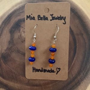 Faceted Blue Sapphire Earrings